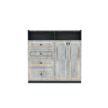 ตู้ลิ้นชัก 4 ลิ้นชัก WISDOM DESIGN FURNITURE GDW-121 120 ซม. สีแอชเกรย์/ไลท์มาร์เบิ้ล_0